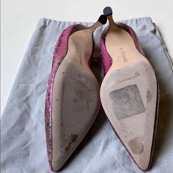 Manolo Blahnik Pink Python heels. - Picture 10 of 12